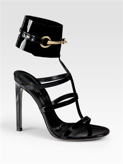 gucci ankle strap heels|gucci leather sandals mid heel.